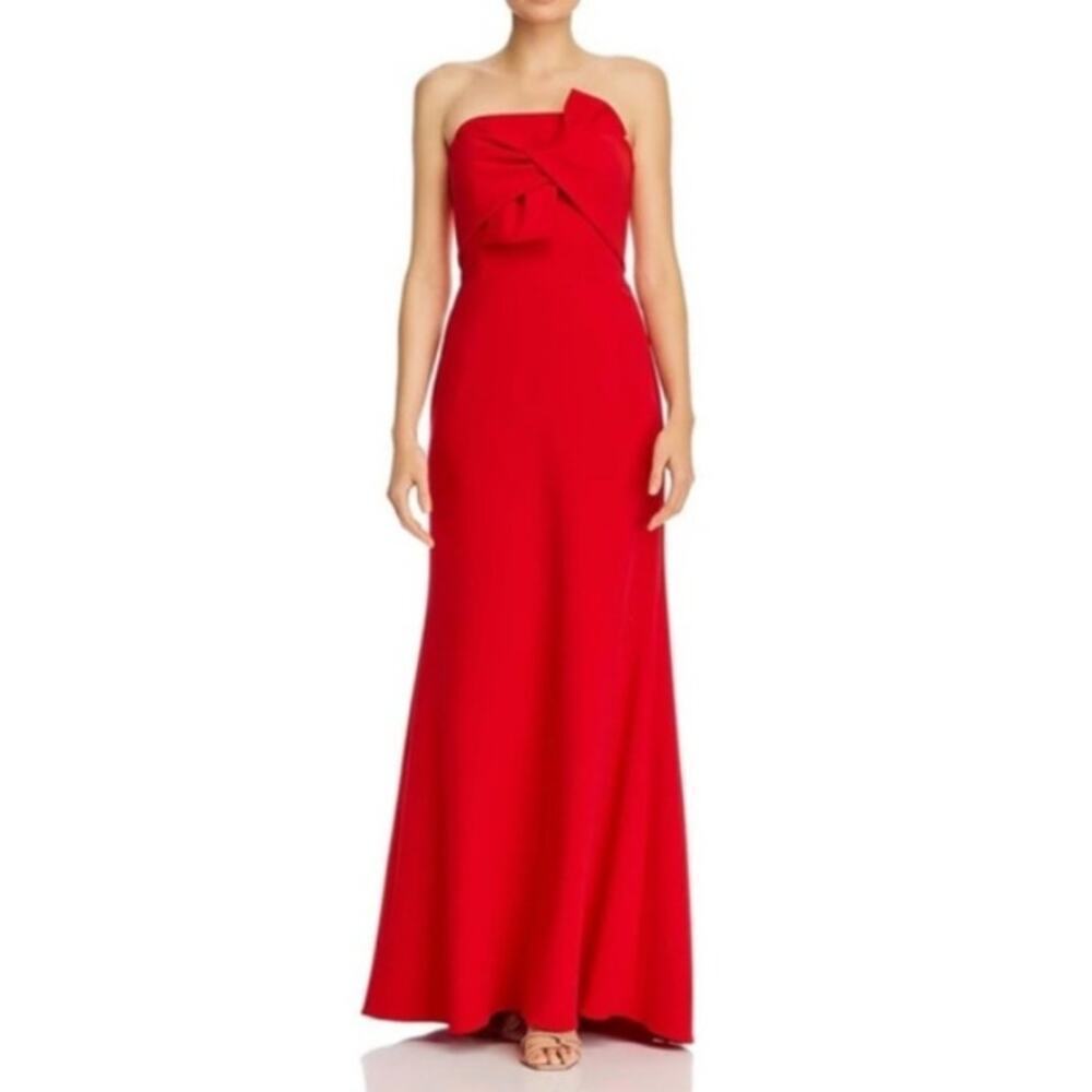 Aqua Formal Womens Strapless Dress Red Size 6 Evening Gown Classy Bow Prom